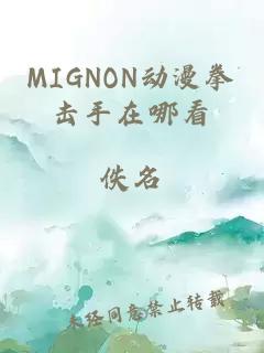 MIGNON动漫拳击手在哪看